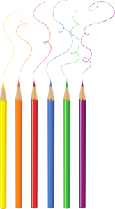 Crayons, Crayola, Sharpie.